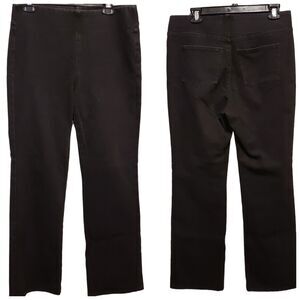 Soft Surroundings Womens Black Pull On Elastic Waist Straight Leg Ankle Pants M